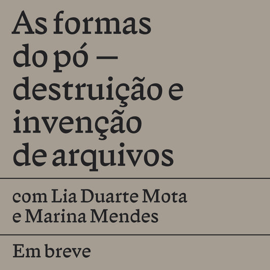 As formas do pó – destruição e invenção de arquivos