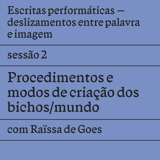 Sessão 2: Procedimentos e modos de criação dos bichos/mundo